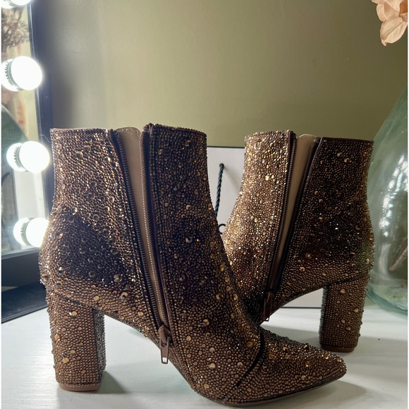 Brown Rhinestone Betsey Johnson ‘Cady’ boots - Picture 3 of 8